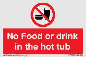 No Food or drink in the hot tub